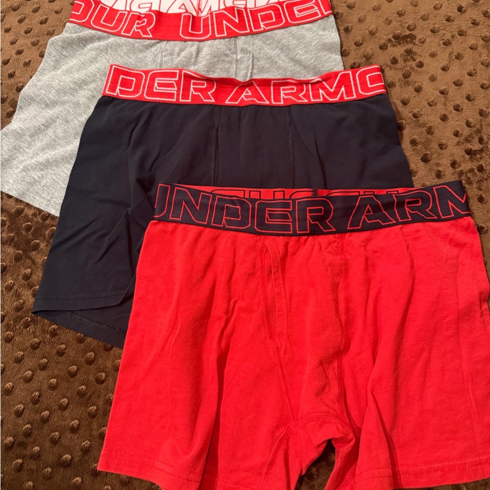 Under Armour Kids Boxer Briefs - Red, Black, and Gray